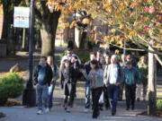 On Monday morning, CID Bio-Science Office Administrator Suzy Truitt (in light gray jacket) led a group of international delegates on a walk from their accommodations at the Camas Hotel to CID headquarters at 1554 N.E. Third Ave. The men and women, who hail from places around the world including Brazil, Chile and Pakistan, are in Camas to attend the company's week-long international distributor conference.