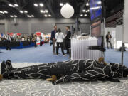 Photos by Jay Janner/Austin American-Statesman
A mushroom burial wrap is displayed Oct. 22 at the National Funeral Directors Association International Convention and Expo in Austin, Texas.