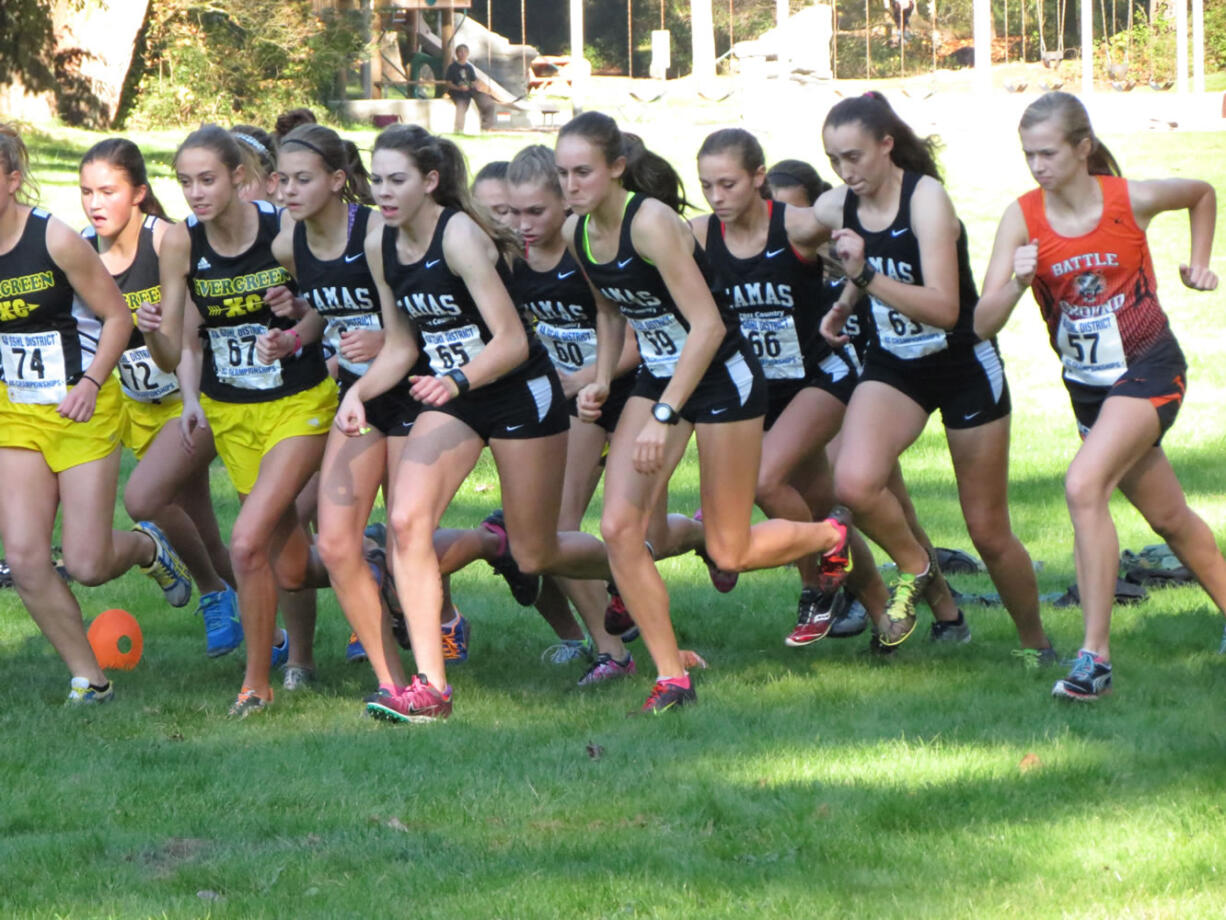 The Camas High School girls cross country team clinched their third district championship in a row Wednesday, at Lewisville Park in Battle Ground.