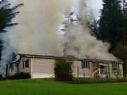 Fire damaged a mobile home Thursday in a rural area near La Center.