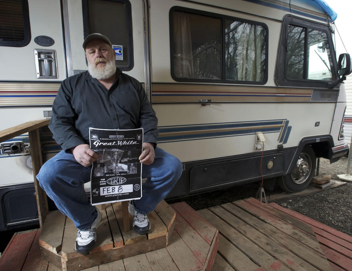 Ridgefield's John Reagle, who was the drummer for Trip, still has a concert poster promoting the local band's national tour with Great White 10 years ago. On Feb. 20, 2003, a fire at The Station nightclub in Rhode Island killed 100 people.