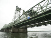 The Interstate 5 Bridge across the Columbia River, seen Wednesday looking southwest from Vancouver, includes two spans. The northbound span was built in 1917, and the southbound span was added in 1958.