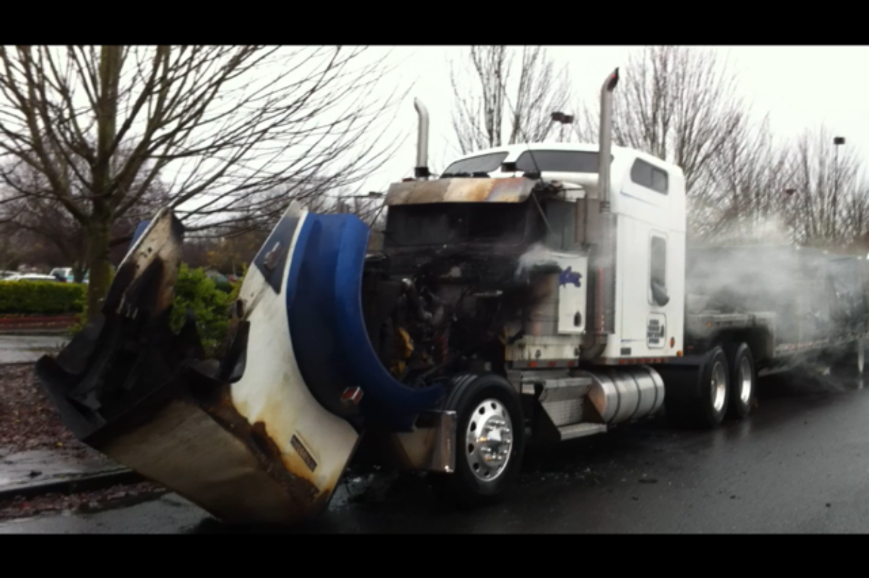 Vancouver firefighters extinguished a fire that started in the engine of this 1994 Kenmore tractor.