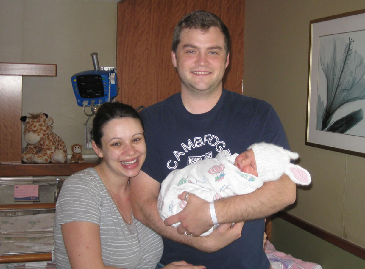 Juniper Kate Webster was the first baby born under the new Kaiser Permanente contract with Legacy Salmon Creek Medical Center. Nichole Peppers and Nick Webster, both of Vancouver, welcomed their daughter at 8 p.m.