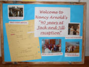 Northeast Hazel Dell: Jack and Jill House employee Nancy Arnold's 40 years of work were celebrated last month with a reception that showcased photos and other memorabilia, including her application from 1973, above.