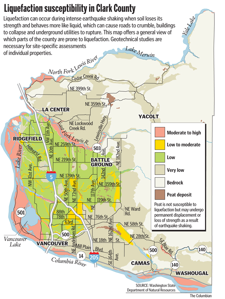 Liquefaction susceptibility in Clark County; click to enlarge.