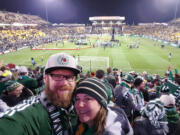 Kelsey MacKinnon, left, and Kim MacKinnon at MLS Cup final Dec. 6 in Columbus, Ohio.