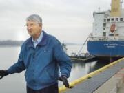 Bob Moser, pictured in 2005 at the Port of Vancouver, where he served as a port commissioner for 18 years.