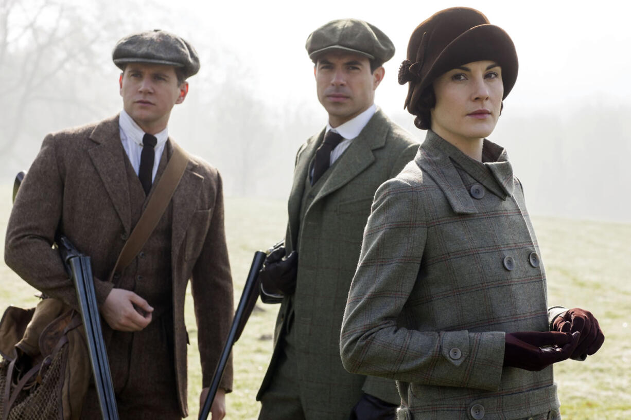 Allen Leech as Tom Branson, from left, Tom Cullen as Lord Gillingham, and Michelle Dockery as Lady Mary return for Season 5 of &quot;Downton Abbey.&quot; The final season of the show premieres Jan. 3 on Masterpiece on PBS.