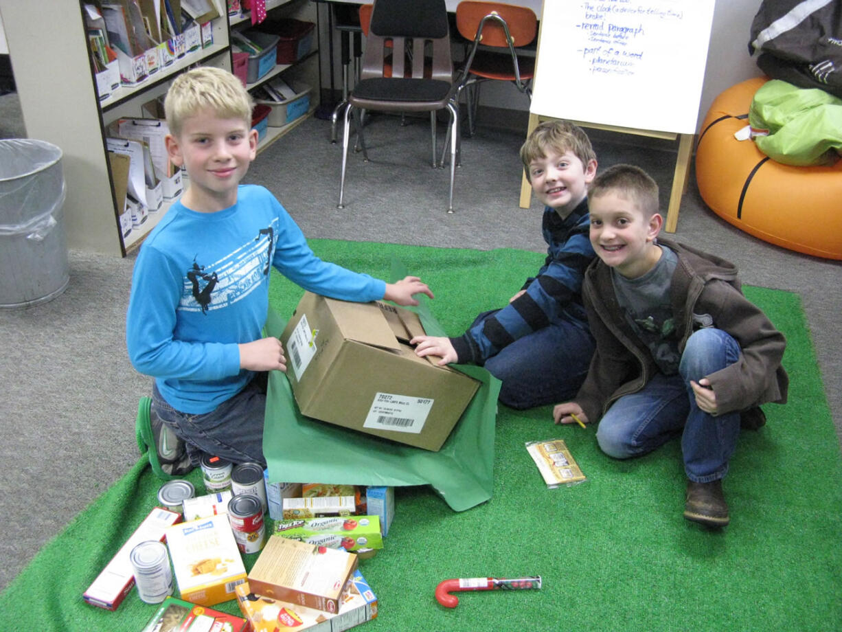 Cape Horn-Skye Elementary School fourth-graders collected donations of food and clothing for the homeless after being inspired by the book, &quot;The Giving Tree.&quot;