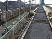 Trains deliver coal from mines in the Powder River Basin and Canada to an unloading facility at a coal terminal at Roberts Bank, B.C., just north of the U.S. border. Six terminals are proposed in Oregon and Washington for coal shipments to Asia.