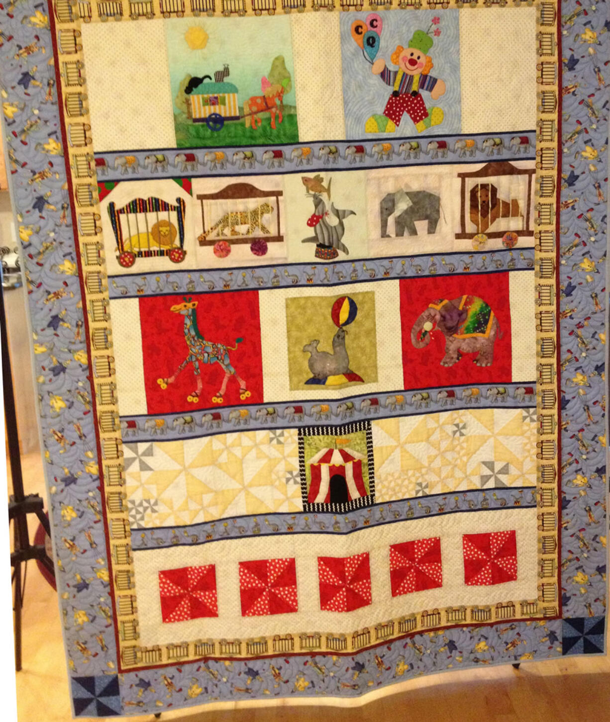 Hudson's Bay: This circus-themed quilt is one of two that will be raffled off by the Clark County Quilters club, with proceeds supporting the Vancouver Police Department's K-9 unit.