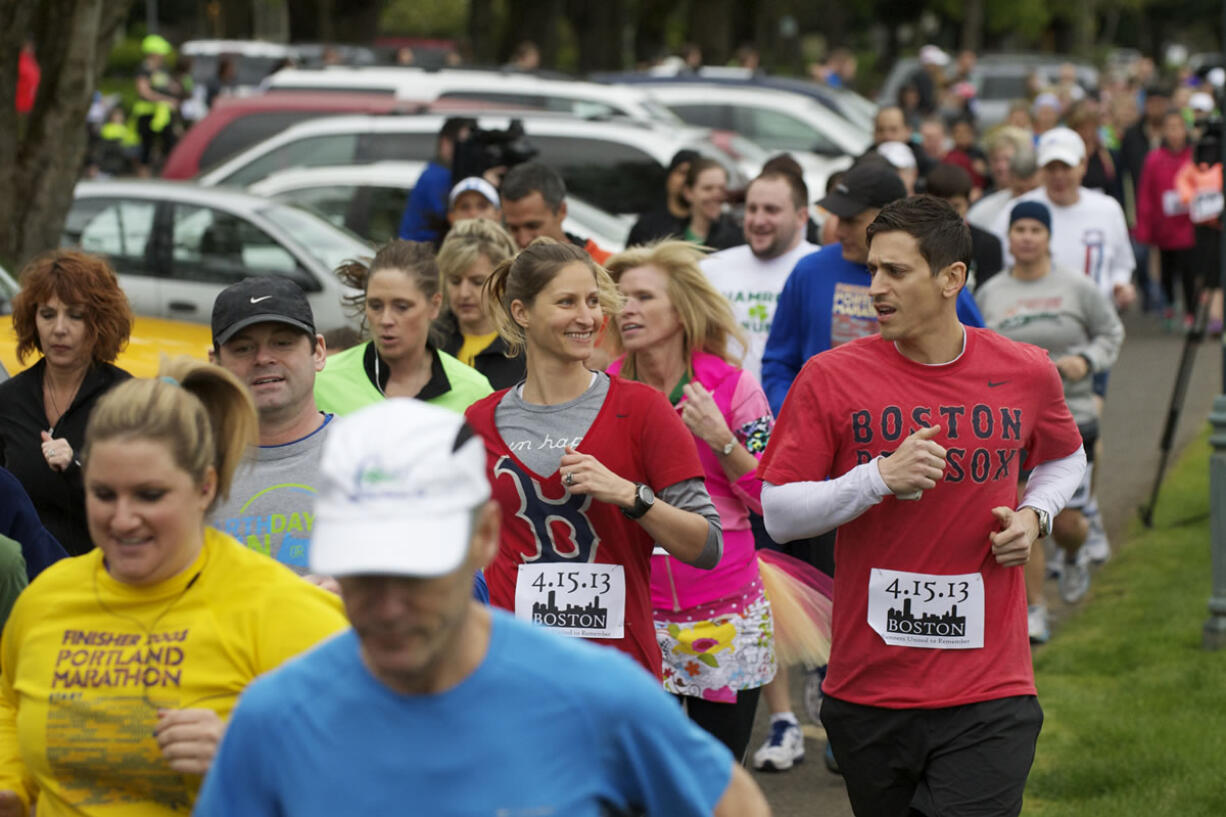 Sarah and James Drew, who are originally from the East Coast and now live in Portland, take part in a training run for the Vancouver Marathon.