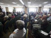 Opponents of the Columbia River Crossing project filled the Grand Ballroom at the Red Lion Hotel at the Quay on Friday.