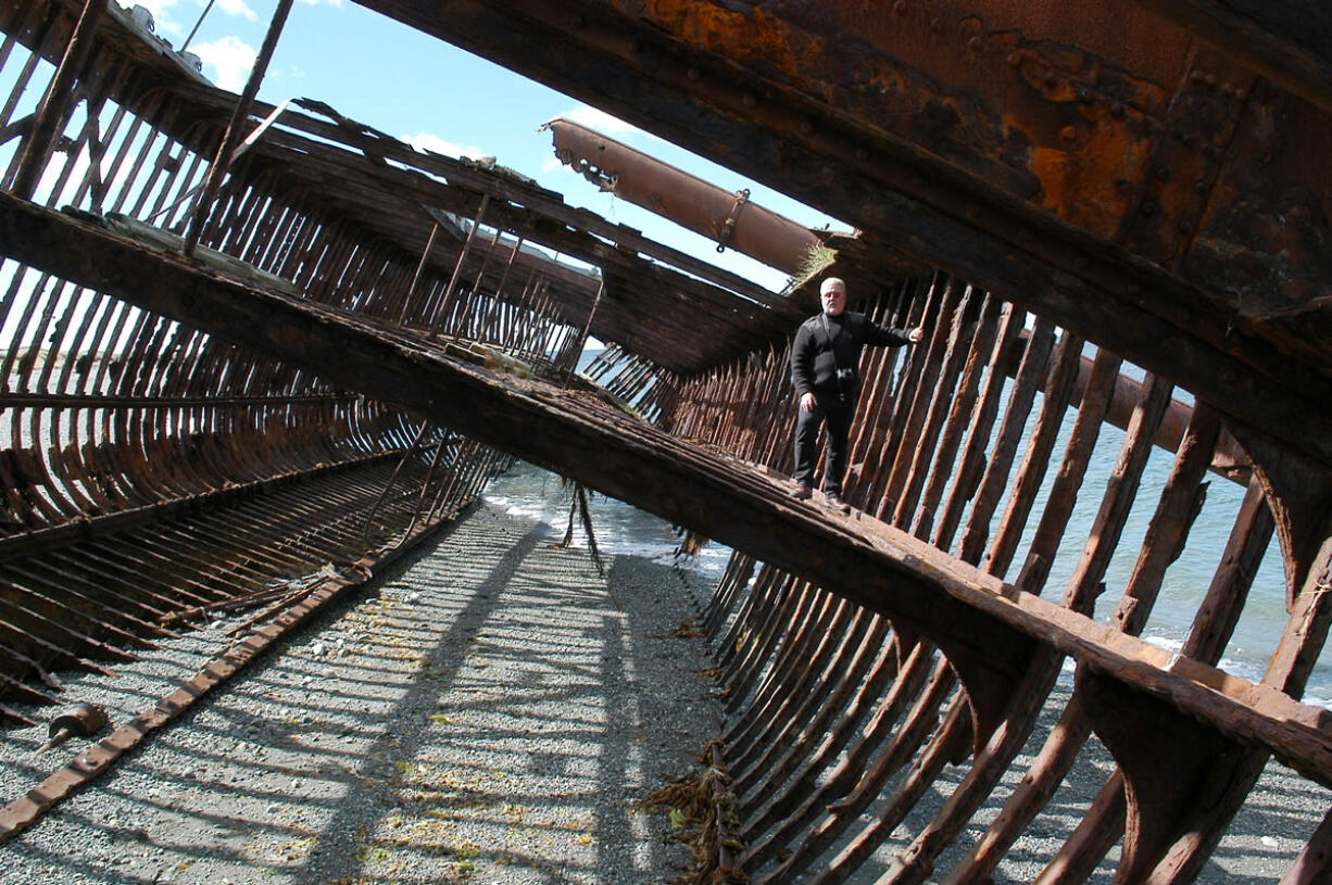 Courtesy of Jim Delgado
Jim Delgado explores the remains of the Ambassador, a clipper ship that was launched in 1869 and ran aground in Chile in 1896.