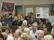 An overflow crowd was present at a Clark County Commissioners meeting at the Clark County Public Services Center Tuesday.