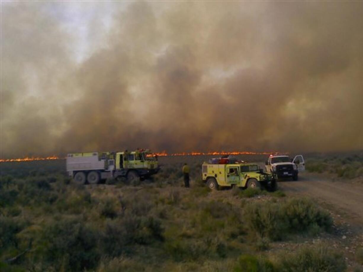 The Miller Homestead fire near Frenchglen, Ore. Wildfires in Eastern Oregon are growing and the hamlet of Frenchglen in Harney County has been put on notice that residents may be advised to leave. Federal officials said Wednesday that the Long Draw Fire, east of Steens Mountain in Malheur County, is burning rangeland in an area of 450 square miles, or almost 300,000 acres.