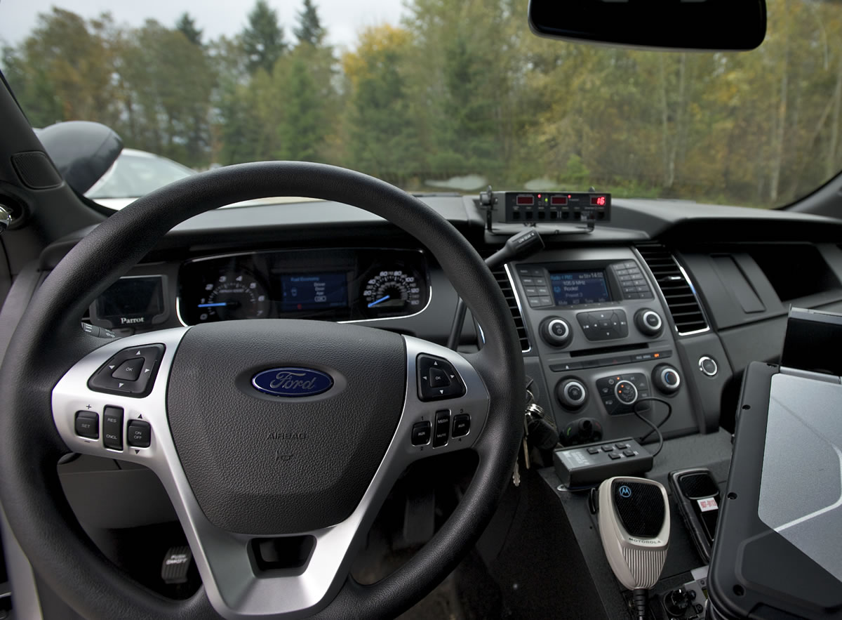 The dashboard of Camas Police Sgt.