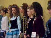 Dancers waited to compete Saturday afternoon at the Feile Samhain Irish dance competition at the Hilton Vancouver Washington.