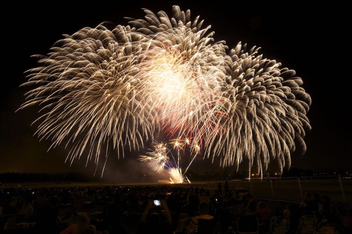 Fireworks at the Independence Day at Fort Vancouver celebration at the Fort Vancouver National Site, Thursday, July 4, 2013.