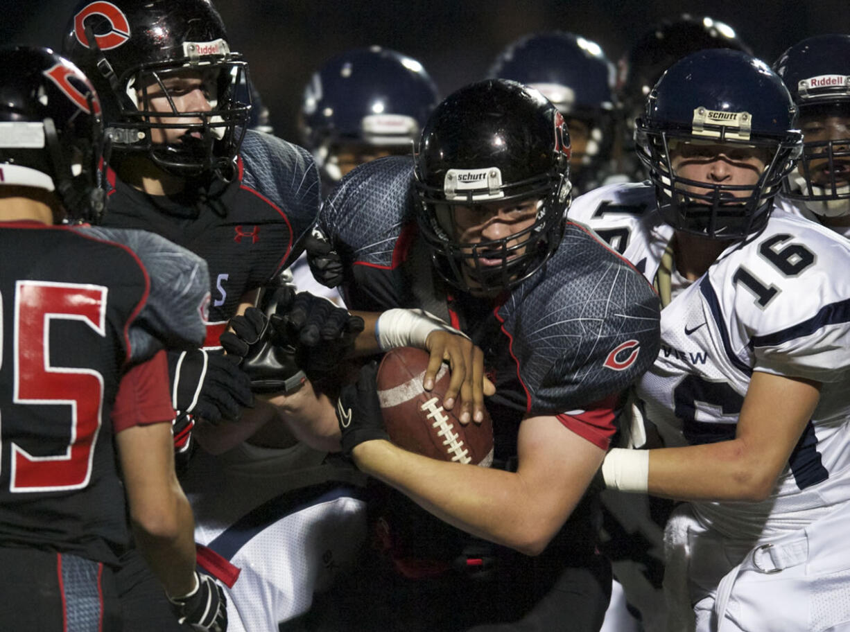 John Norcross of Camas scores one of his five touchdowns against Skyview on Friday as the Papermakers make a big statement in their first 4A Greater St.