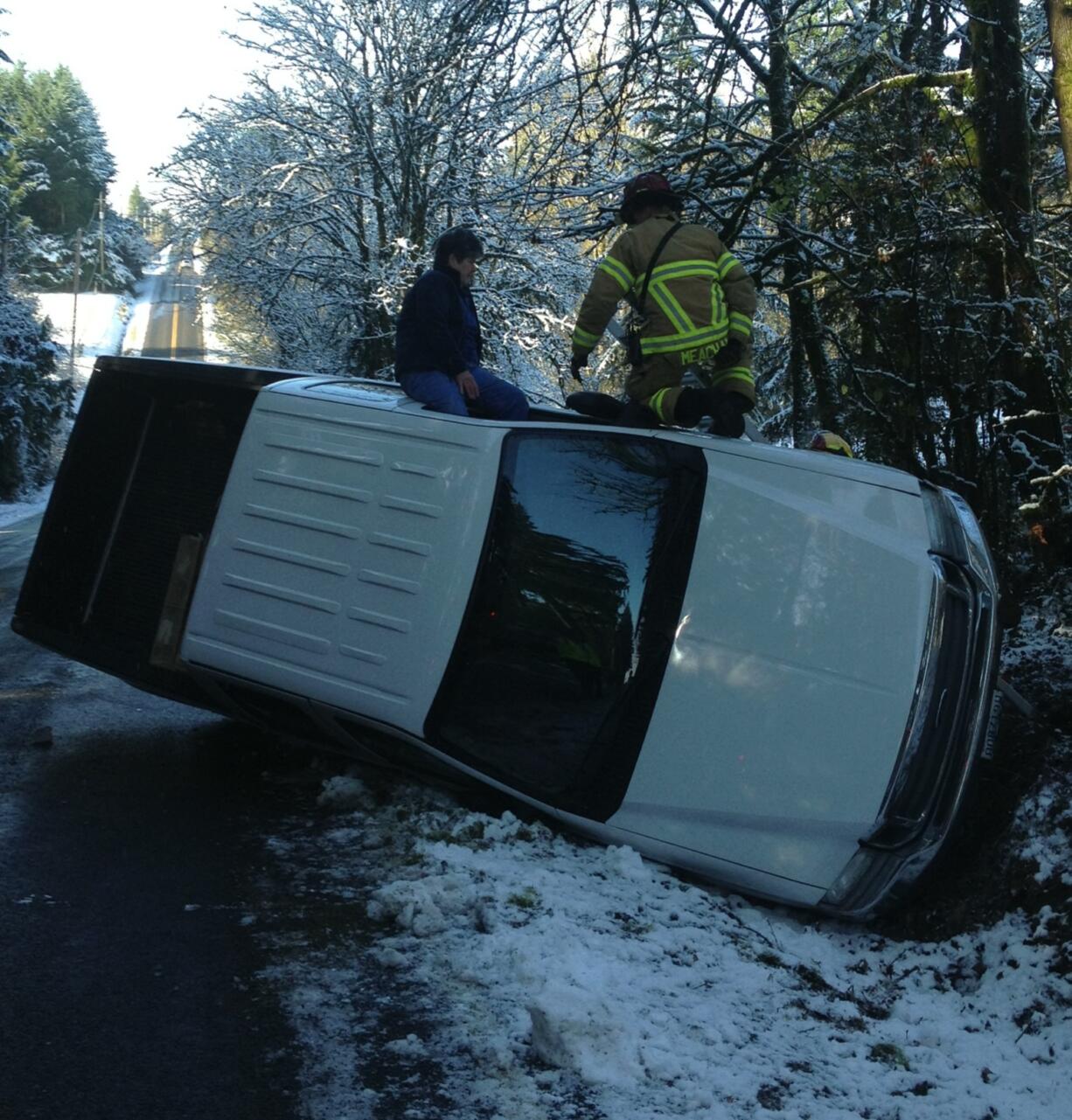 A rollover crash in the 3400 block of Northwest 199th Street closed the street for about an hour Wednesday afternoon.