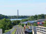 George Throop, 37, approaches Washington, D.C., the final destination on his nearly four-year walk across the country to inspire healthy living.