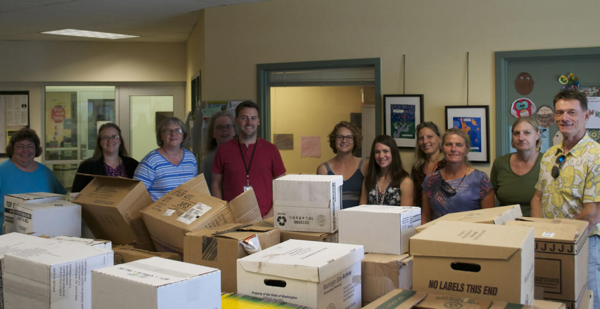 Fruit Valley: Staff of Fruit Valley Elementary School stand on Aug.