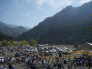 Hundreds of visitors gathered Saturday to celebrate the 75th anniversary of the edication of Bonneville Dam on the Columbia River.