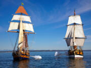 Hawaiian Chieftain, left, and Lady Washington.