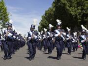 Pleasant Valley Middle School won the Band Sweepstakes award at the junior parade, part of the Portland Rose Festival.