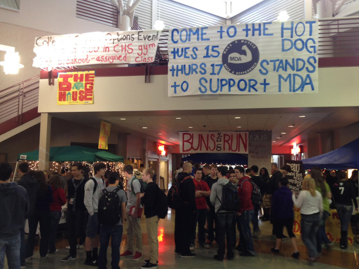 Camas: DECA students at Camas High School held their Hot Dogs for MDA fundraiser on Oct. 15 and 17.