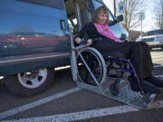 Connie Brittain, 56, of Vancouver, does business at places she knows have adequate disabled parking, such as the Safeway on Northeast 112th Avenue.