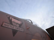 The Oregon Air National Guard unveiled a Battle Ground emblem on one of its F-15 Eagle jets during a ceremony Thursday morning in Portland.