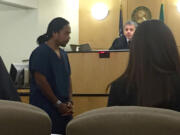 Epen Nazareth, 34, appears Friday in Clark County Superior Court on suspicion of hit-and-run injury.