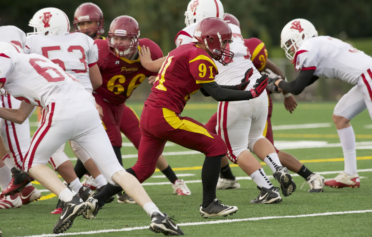 Anh Le (91) in action against Fort Vancouver.