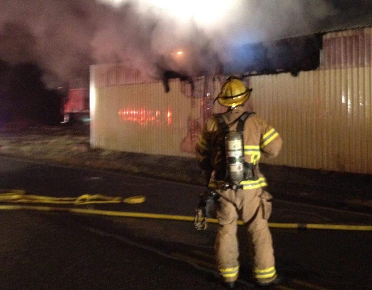 A fire on Sunday morning caused extensive damage to a maintenance shop in Battle Ground.