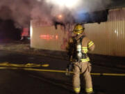 A fire on Sunday morning caused extensive damage to a maintenance shop in Battle Ground.