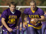 Columbia River football players Dillon Willis, left, and David Snuffin.