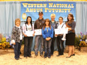 Ridgefield: Ridgefield Angus exhibitor Lauren Martin, second from left, was a scholarship winner at the 2013 Western Regional Junior Angus Show, held April 19-20 in Reno, Nev.