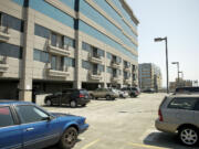 The Riverview Tower Garage on Tuesday sports mostly vacant parking spots leased by the city.