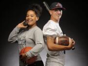 Skyview junior Aubrey Ward-El, left, and Heritage senior Tim Hergert are The Columbian's All-Region multi-sport athletes of the year.