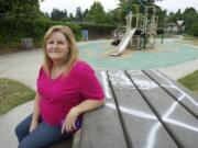 Cynthia Powers, chairwoman of the Maplewood Neighborhood Association, relaxes at My Park Neighborhood Park.