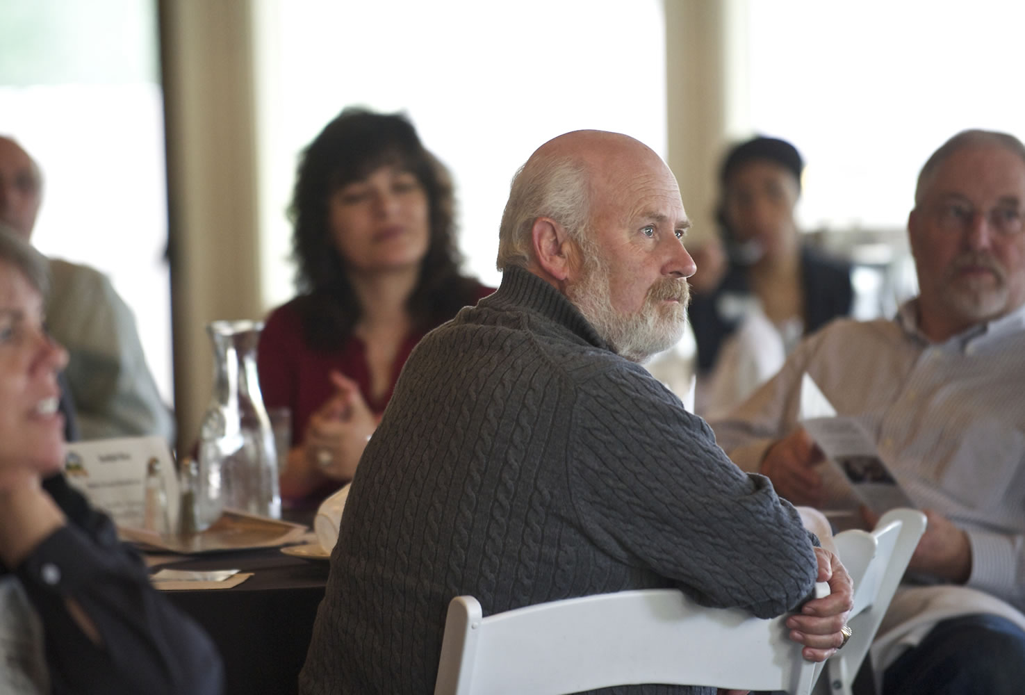 Battle Ground Chamber of Commerce Chairman Mike Harden attends a meeting at Cedars on Salmon Creek.