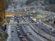 Morning commuters encounter icy spots on Interstate 5 on Nov. 19, 2010.