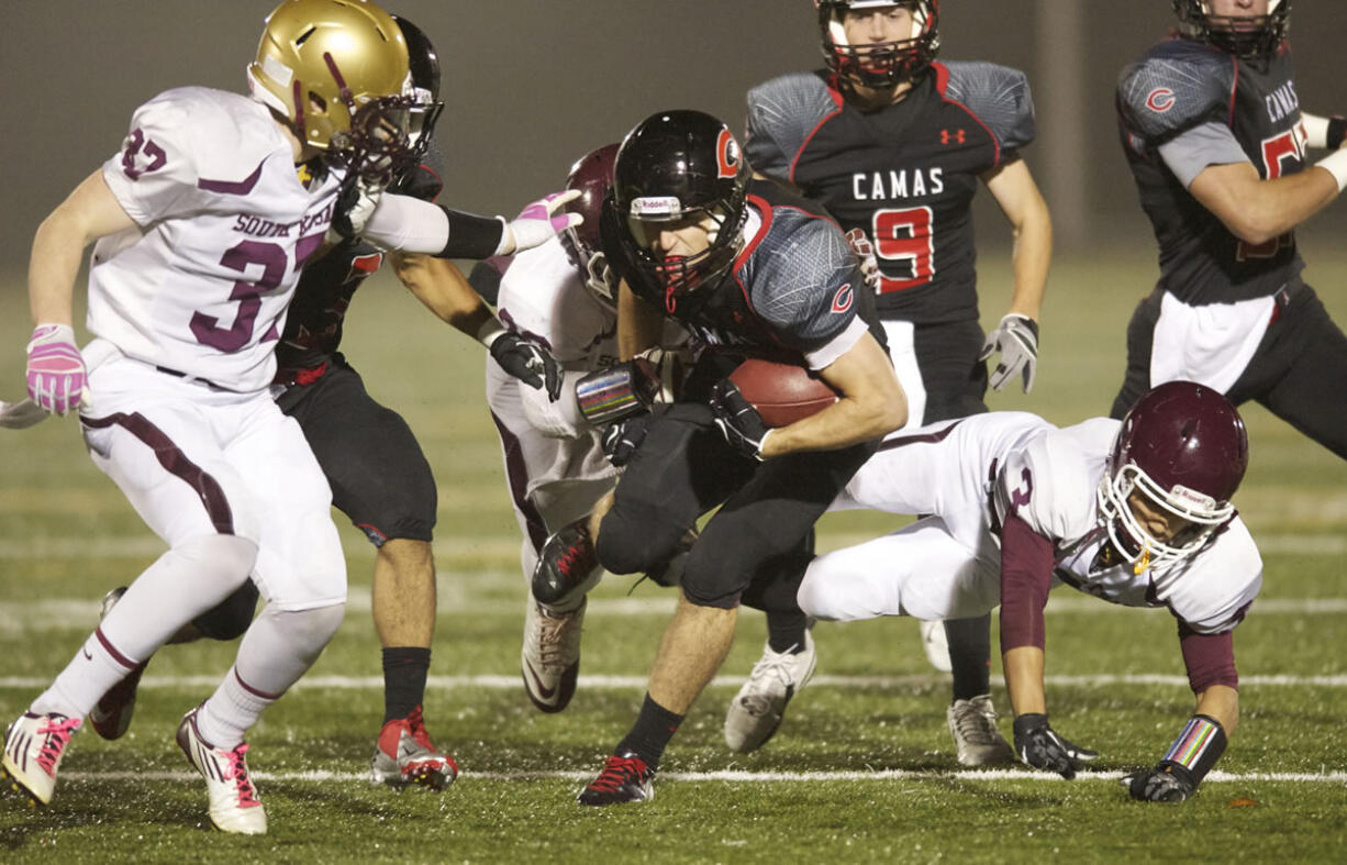 Camas' Nate Beasley scored the first touchdown in the Papermakers' matter-of-fact win in a state preliminary round playoff game.