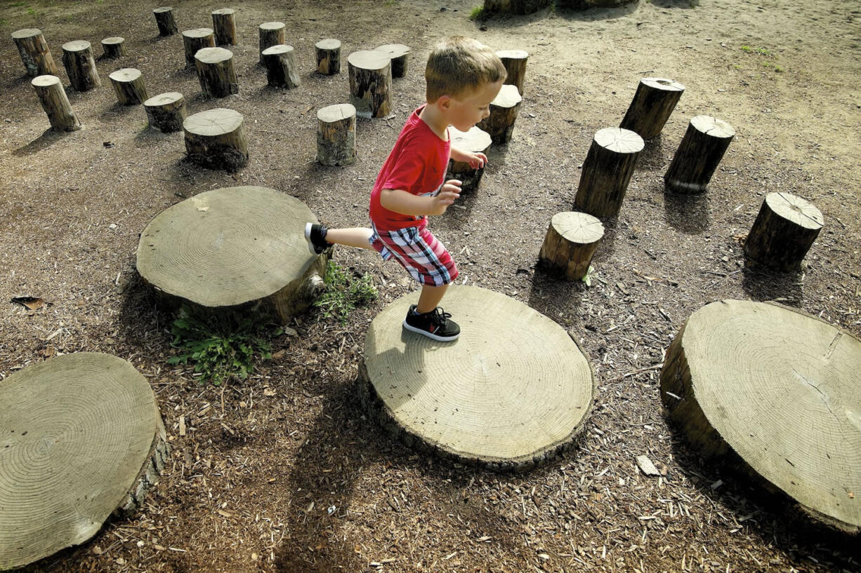 The first measurable rainfall in 51 days coated the Pearson Field gauge Monday, but skies cleared in time for Lucas Weber, 4, to enjoy a day at the Chelsea Anderson Memorial Playstation with his mom.