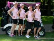 Camas: Golfers Karen Tortorello, Stacy Kindschuh, Cindi Doerr and Connie Hays donned pink golfwear to play in the Pink Lemonade Projectis golf tournament on Aug.