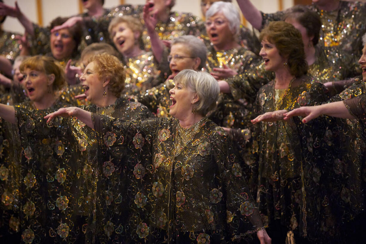 The Columbia River Chorus wows the crowd during a 50th-anniversary concert at the First Congregational Church on Sunday.