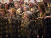 The Columbia River Chorus wows the crowd during a 50th-anniversary concert at the First Congregational Church on Sunday.